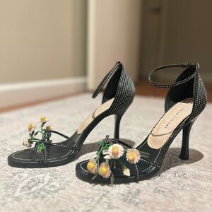 Black Floral Heels